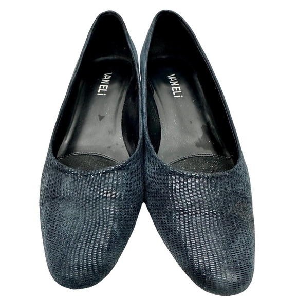 Vaneli‎ Heels Shoes Womens 10 Narrow Navy Closed Toe Small Heel - Picture 1 of 9